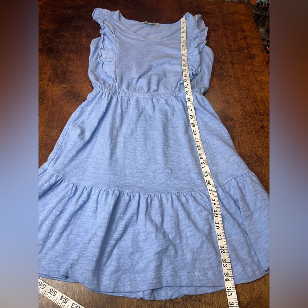 LOFT Ruffle Blue Dress - Picture 6 of 16